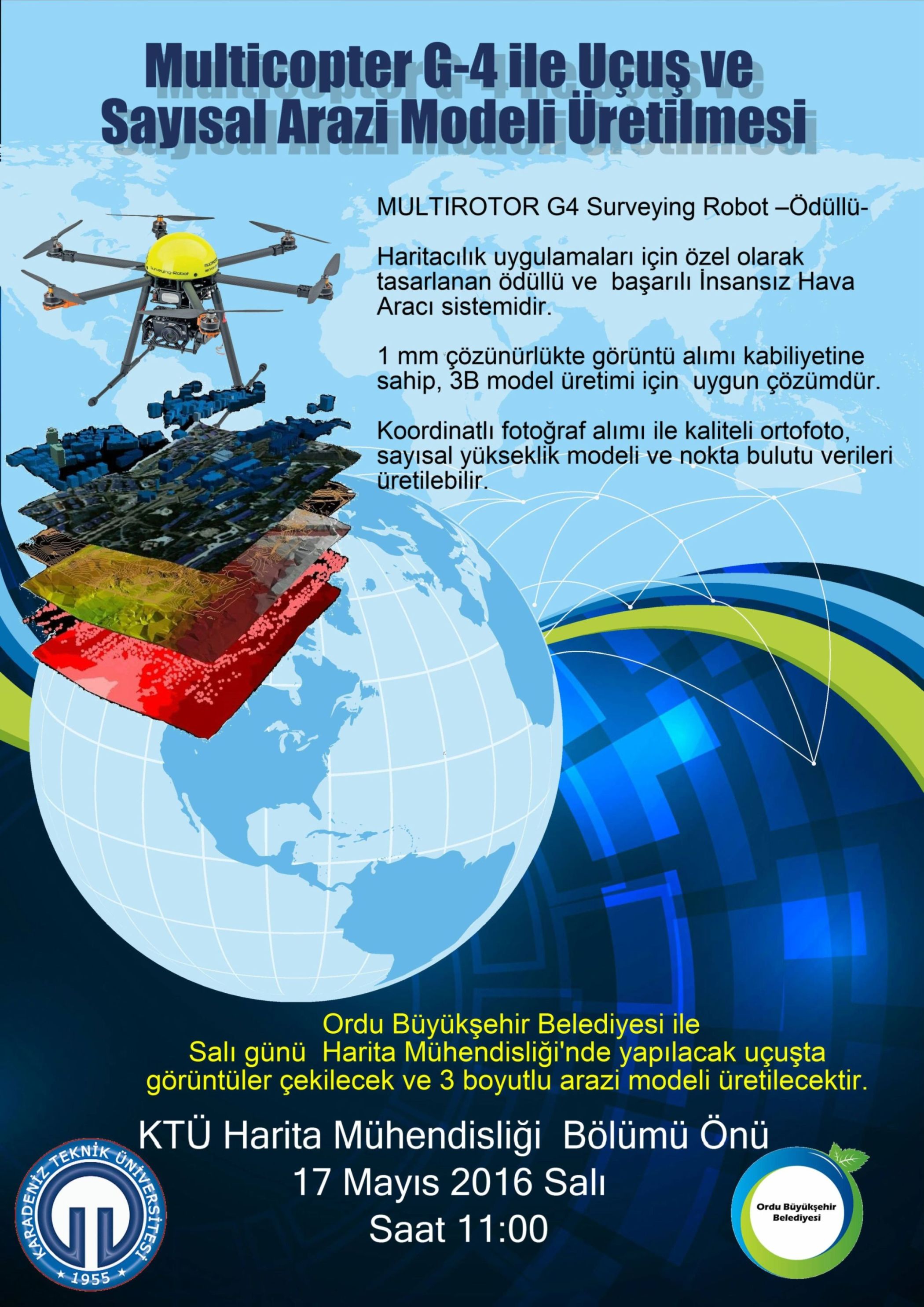 Multicopter G-4 ile U&ccedil;uş ve Sayısal Arazi Modeli &Uuml;retilmesi poster