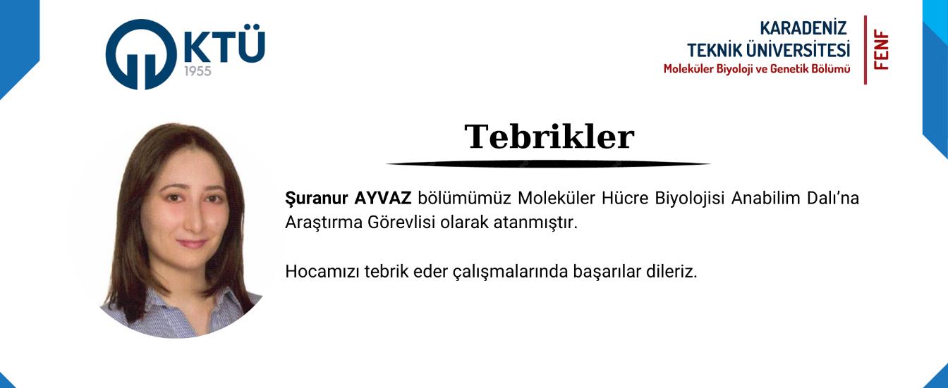 Şuranur AYVAZ Tebrik