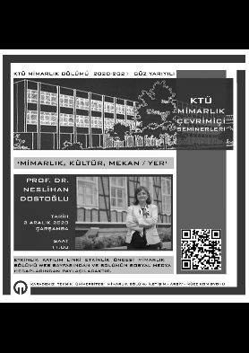 KTÜ Mimarlık Bölümü Çevrimiçi Seminerleri: Mimarlık, Kültür, Mekân/Yer Semineri Hakkında...