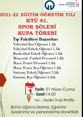 KTÜ 41. Spor Şöleni/Kupa Töreni