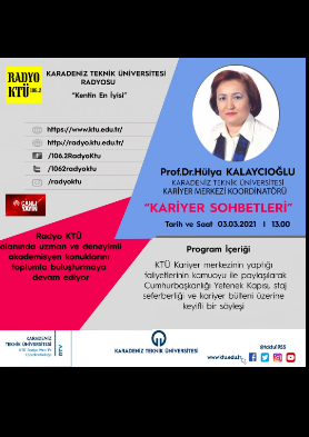 "Kariyer Sohbetleri" Radyo KTÜ 106.2