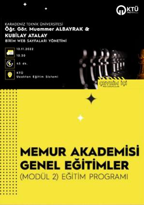 Birim Web Sayfaları Yönetimi Eğitimi