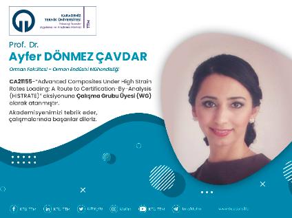 Prof. Dr. Ayfer DÖNMEZ ÇAVDAR COST Programına Çalışma Grubu Üyesi (WG) Olarak Atandı