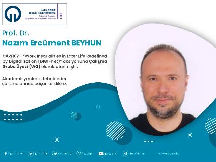 Prof. Dr. Nazım Ercüment BEYHUN COST Programına Çalışma Grubu Üyesi (WG) Olarak Atandı