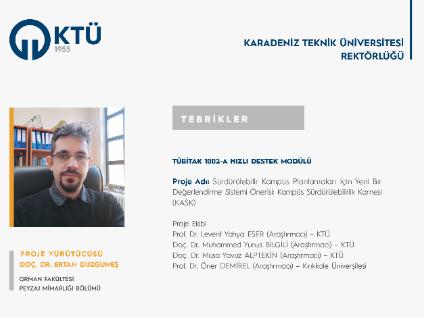 Doç. Dr. Ertan DÜZGÜNEŞ'e TÜBİTAK Proje Desteği