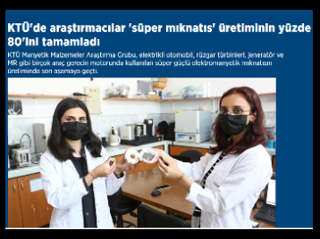 KTÜ'de araştırmacılar 'süper mıknatıs' üretiminde sona yaklaştı.