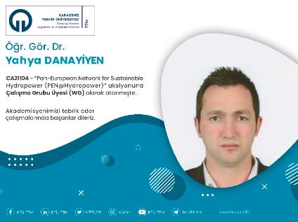 Öğr. Gör. Dr. Yahya DANAYİYEN COST Programına Çalışma Grubu Üyesi (WG) Olarak Atandı