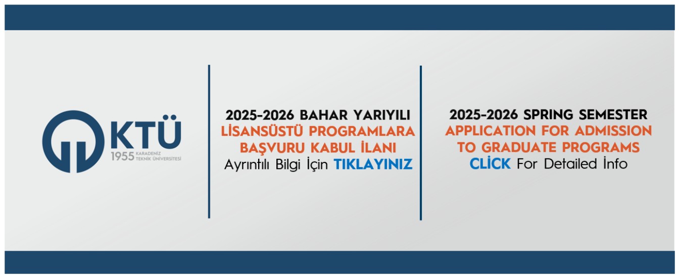 2025-2026 BAHAR YARIYILI  LİSANSÜSTÜ PROGRAMLARA BAŞVURU KABUL İLANI
