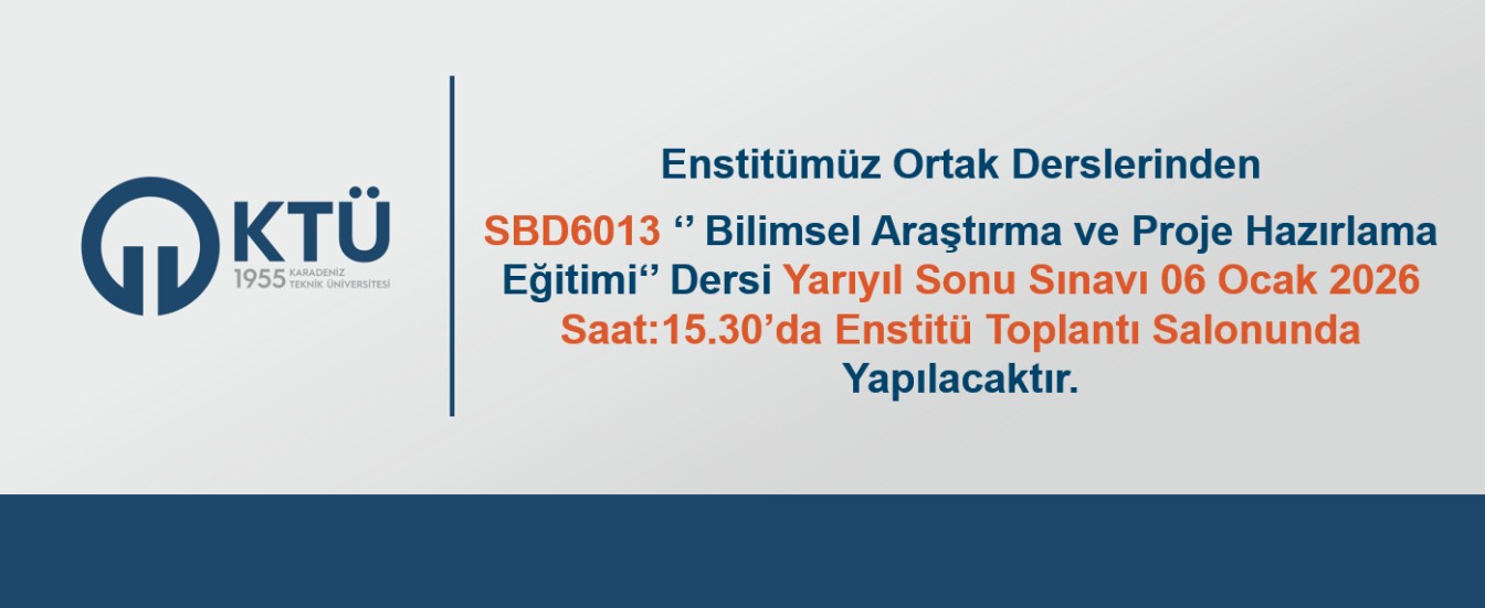 SBD 6013 KODLU DERS SINAVI